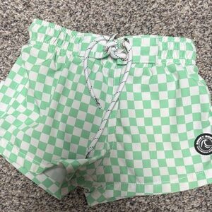 Binky Bro salt, water, collection Green and White Checkered Swim Swimsuit